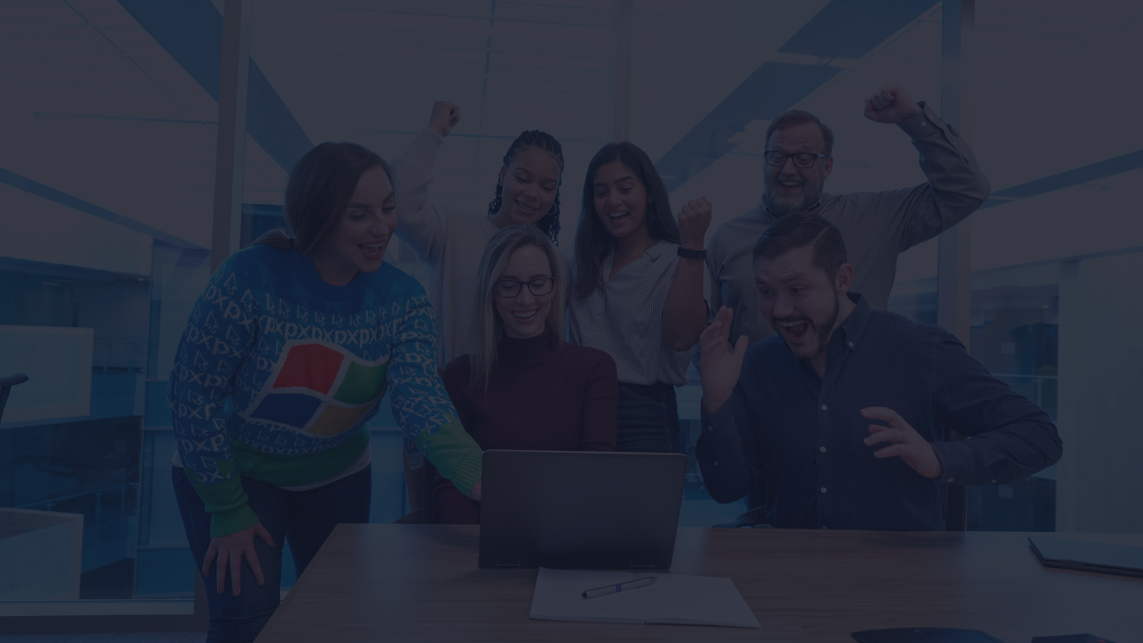 Technology team working together